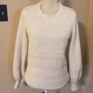 Pink and white sweater